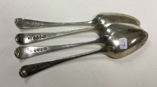 A matched set of four OE pattern silver tablespoon