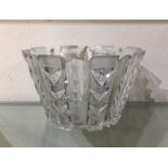 A large tapering glass vase of shaped form. Est. £