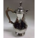 A Victorian silver half fluted coffee pot with bea