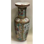 A large Canton vase decorated in bright colours. A