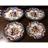 A Derby Imari pattern fifteen piece dessert servic