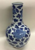 A good Antique Chinese blue and white vase with fl