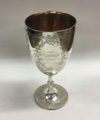 A large Victorian silver goblet attractively decor