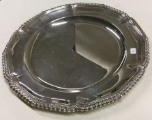 A good Georgian style silver dinner plate with gad