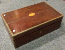 A good quality mahogany writing slope with brass b