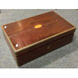 A good quality mahogany writing slope with brass b