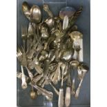 A good Kings' pattern silver plated cutlery set. E
