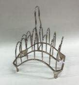 An unusual Georgian silver seven bar toast rack wi