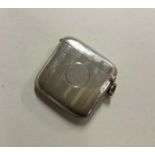 A large engine turned hinged top silver vesta case
