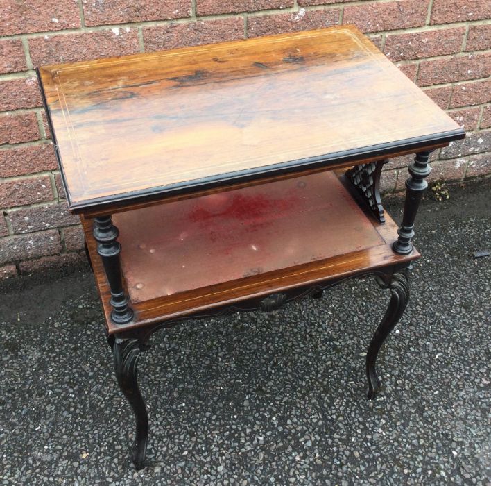 A Victorian rosewood inlaid occasional table with - Image 2 of 6