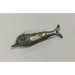 A small Continental silver figure of a fish with a