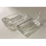 Two small glass dishes depicting naked ladies bath