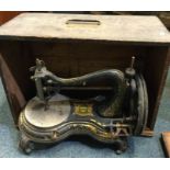 A cased Jones manual sewing machine. Est. £30 - £5