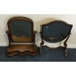 Two mahogany toilet mirrors. Est. £20 - £30.