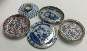 A Chinese blue and white dish together with a Cant