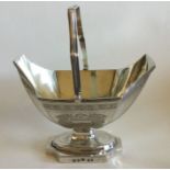 A good Georgian silver bright cut sugar bowl with