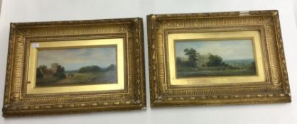 A good pair of framed and glazed oils on board dep