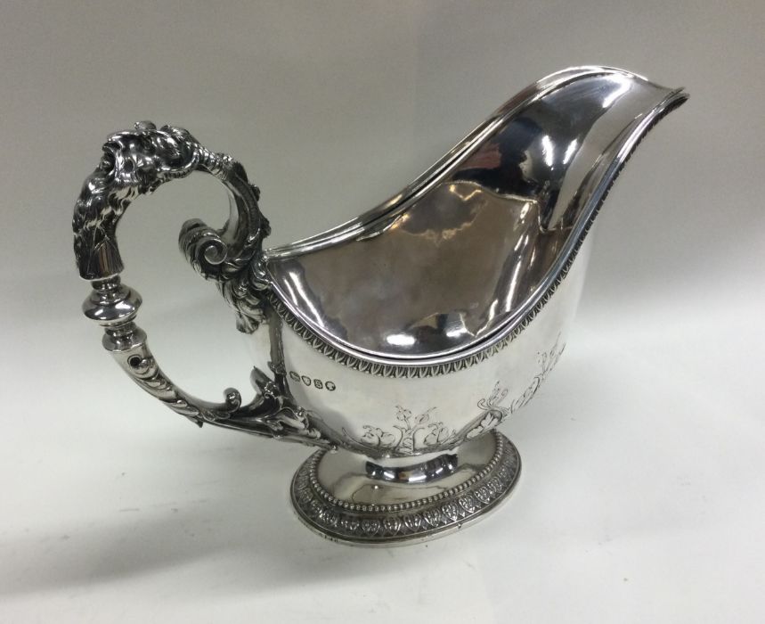 An exceptionally large Victorian silver sauce boat - Image 2 of 6