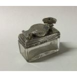 An unusual silver mounted travelling inkwell decor
