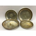 A set of four Turkish silver dishes. Approx. 159 g