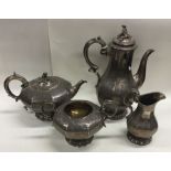 A good quality Victorian silver four piece tea and