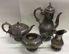 A good quality Victorian silver four piece tea and