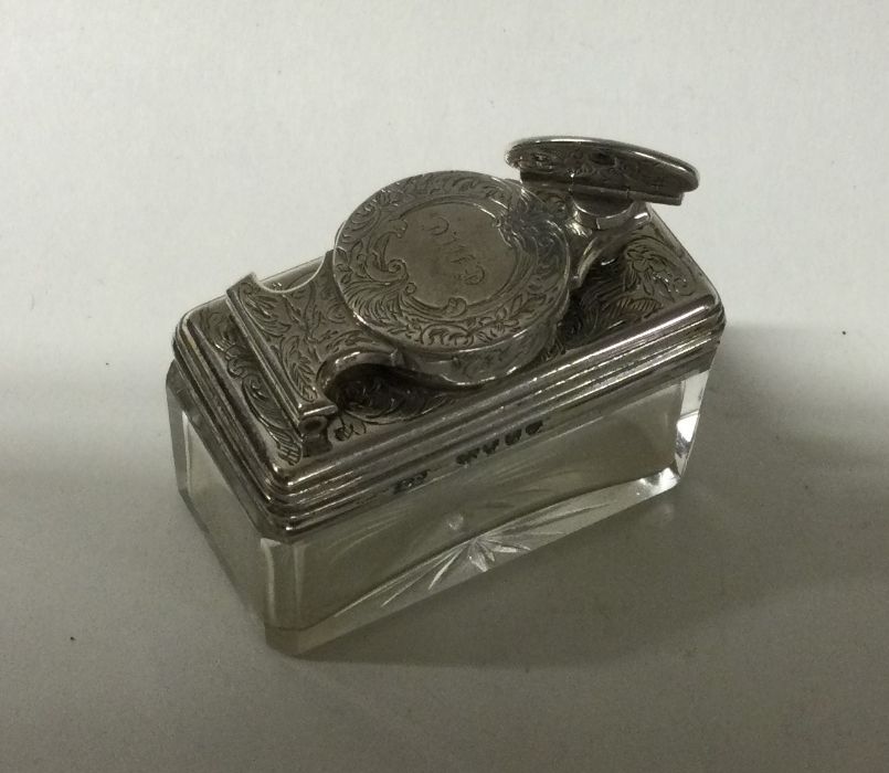 An unusual silver mounted travelling inkwell decor - Bild 2 aus 2
