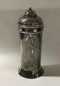 A stylish silver sugar caster of tapering form. Lo