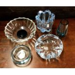 A group of five Venetian glass shallow bowls. Est.