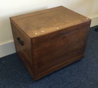 An old wooden plate chest. Est. £20 - £30.