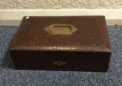 A good quality leopard skin box with fitted interi