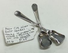 A rare pair of small Georgian silver salt shovels.