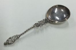 A silver Apostle top spoon of typical form. Sheffi