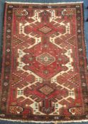 An old tapestry rug. Est. £30 - £50.