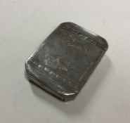 A George II silver snuff box with bright cut decor