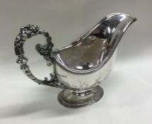 An exceptionally large Victorian silver sauce boat