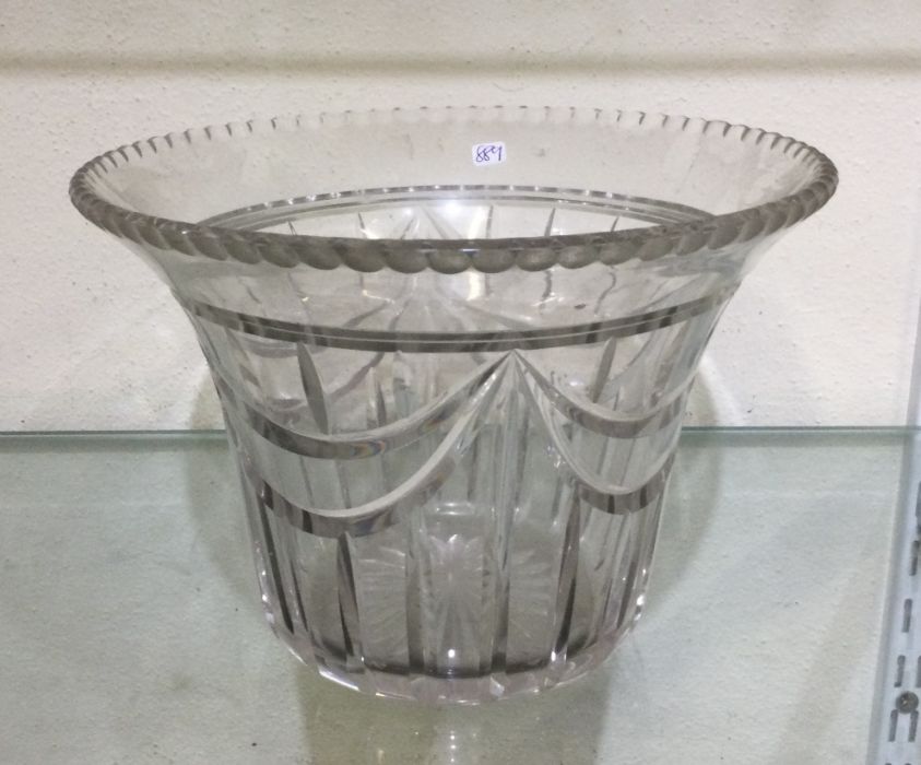 A large swag decorated bowl with crimped rim. Est.