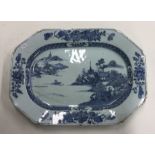 A Chinese Nanking blue and white rectangular plate