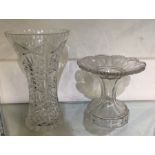 A good glass spill vase together with one other. E