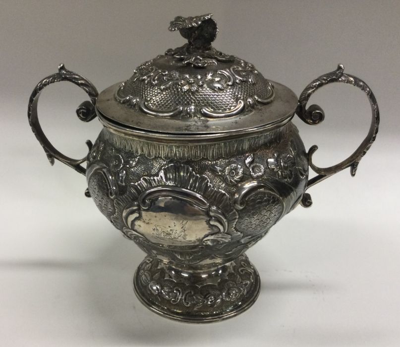 A good George III chased silver cup and cover deco - Image 2 of 8