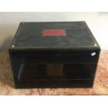 A calamander wood and brass inlaid jewellery box w
