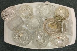 A good collection of cut glass and other trencher