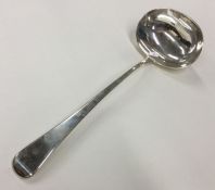 A large Georgian OE pattern silver soup ladle. Lon