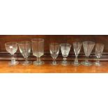 A good group of tapering drinking glasses. Est. £2