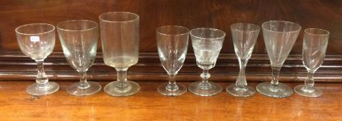 A good group of tapering drinking glasses. Est. £2
