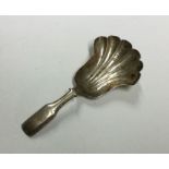 A good Victorian silver half fluted caddy spoon. L