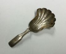 A good Victorian silver half fluted caddy spoon. L