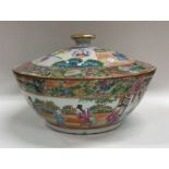 A large decorative Chinese Canton bowl and cover o