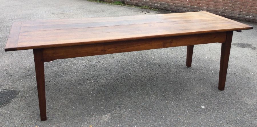 A good large farmhouse kitchen table with single d - Image 2 of 9