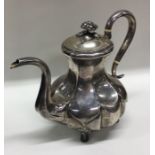 A rare Russian silver coffee pot of panelled desig